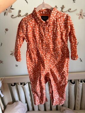 Bardot Orange Floral Button-Front Jumpsuit